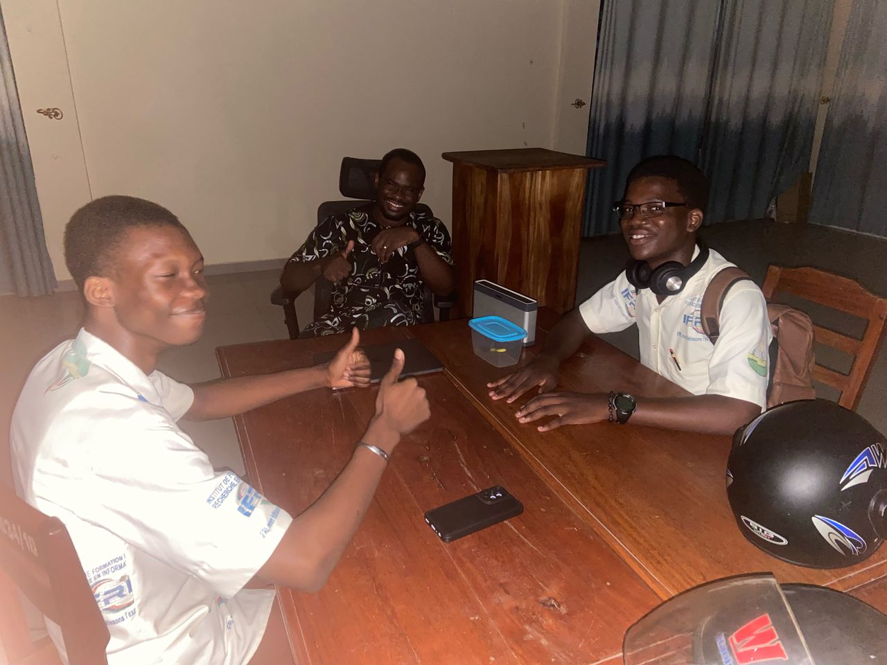 Late-night discussion about ROBOCUP